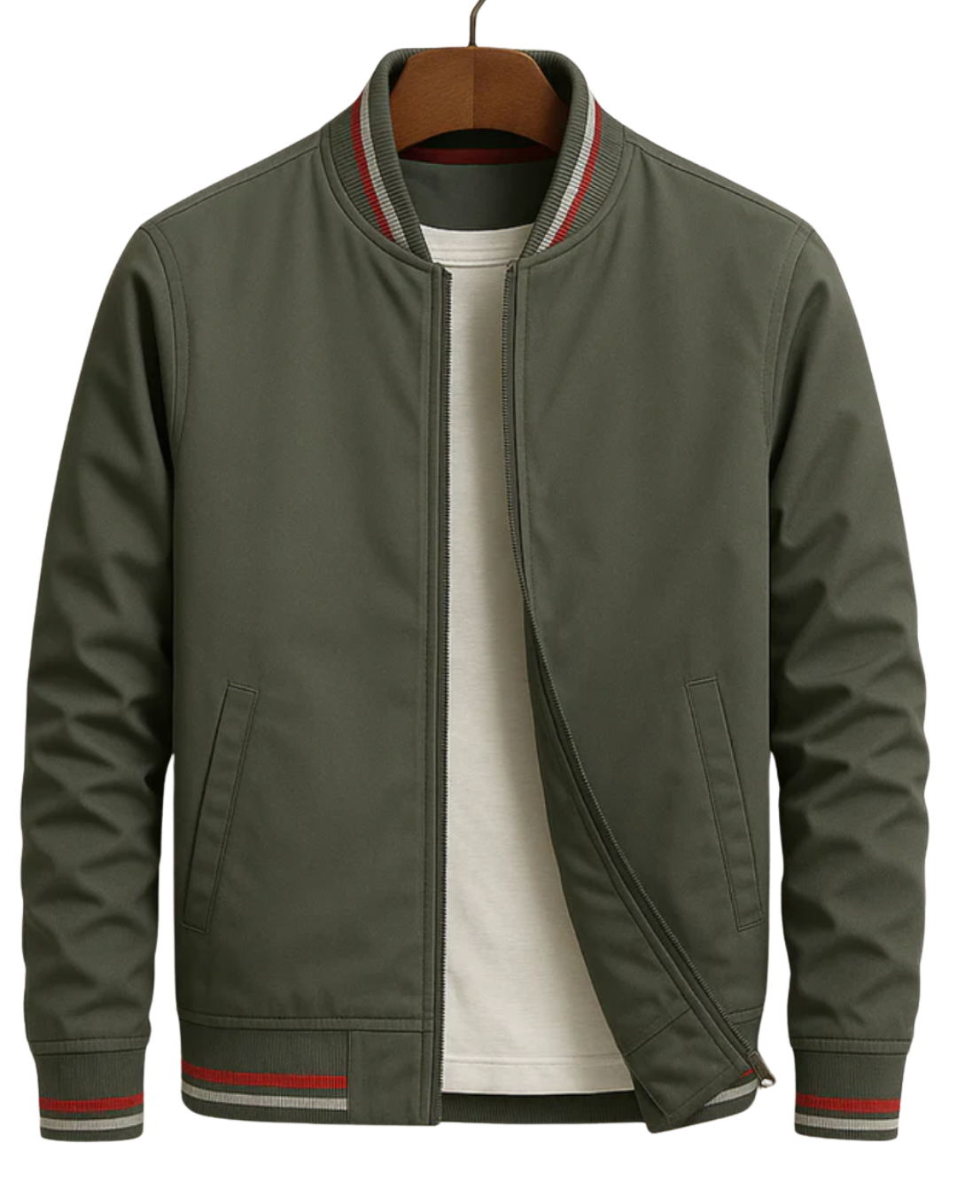 Bomber Jacket with Zip Front