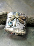 Statement Aquamarine Insect Ring