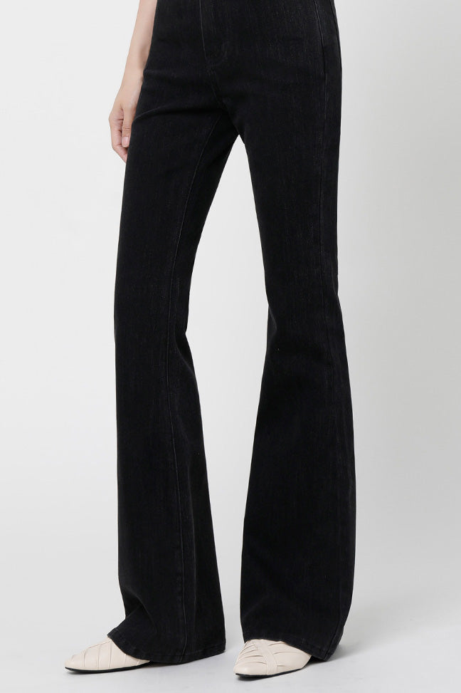 Modern Black Slim Flare Jeans