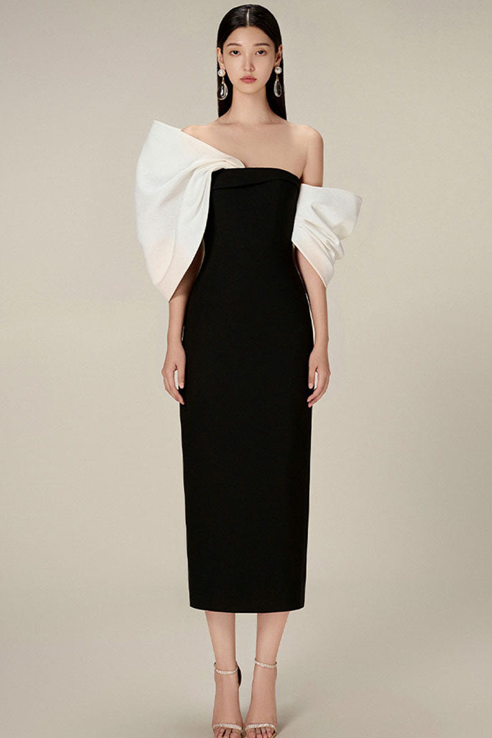 Modern Oversized Bow Hepburn Dress