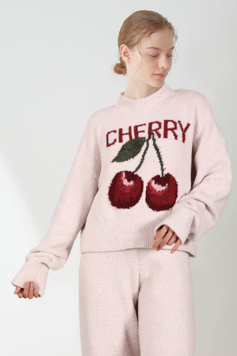 Coordinated Soft Half Velvet Milk Cherry Set
