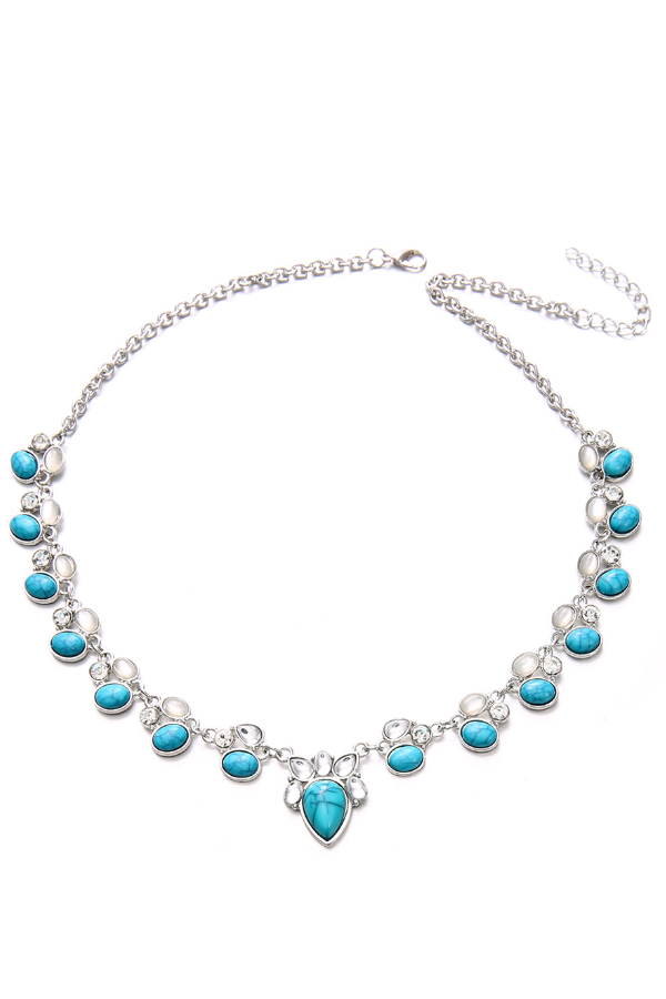 Women's Boho Loop Turquoise Necklace