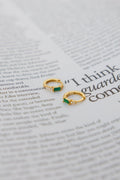 Statement 18K Gold Plated Eyes To The Soul Earrings Emerald