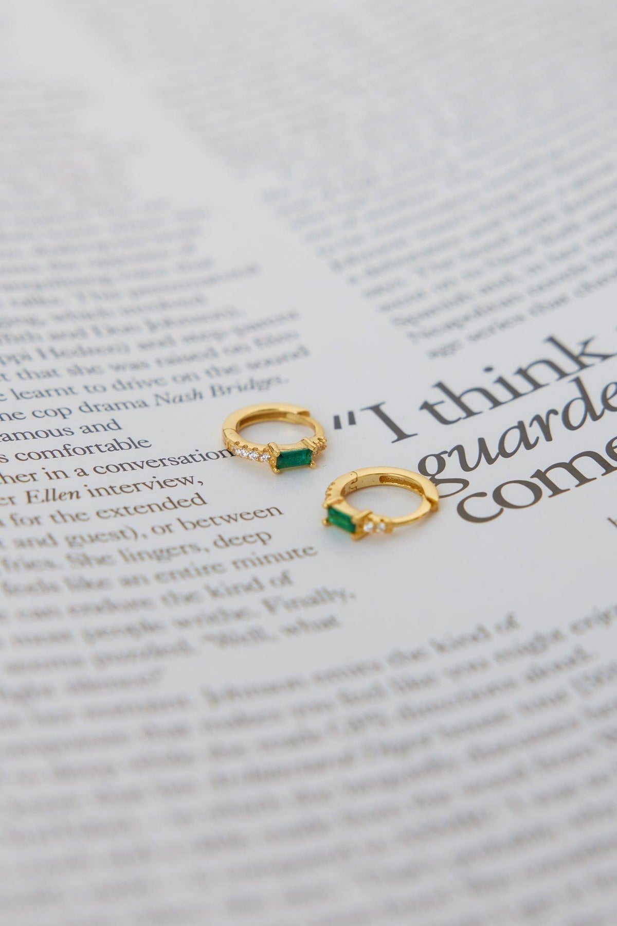 Statement 18K Gold Plated Eyes To The Soul Earrings Emerald