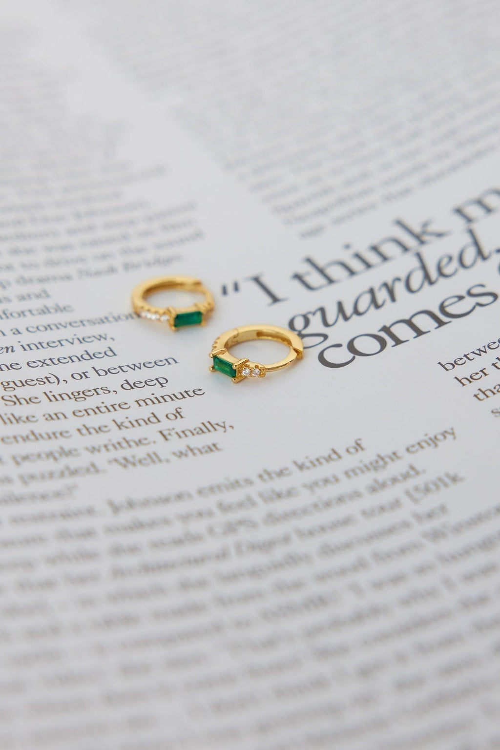 Statement 18K Gold Plated Eyes To The Soul Earrings Emerald