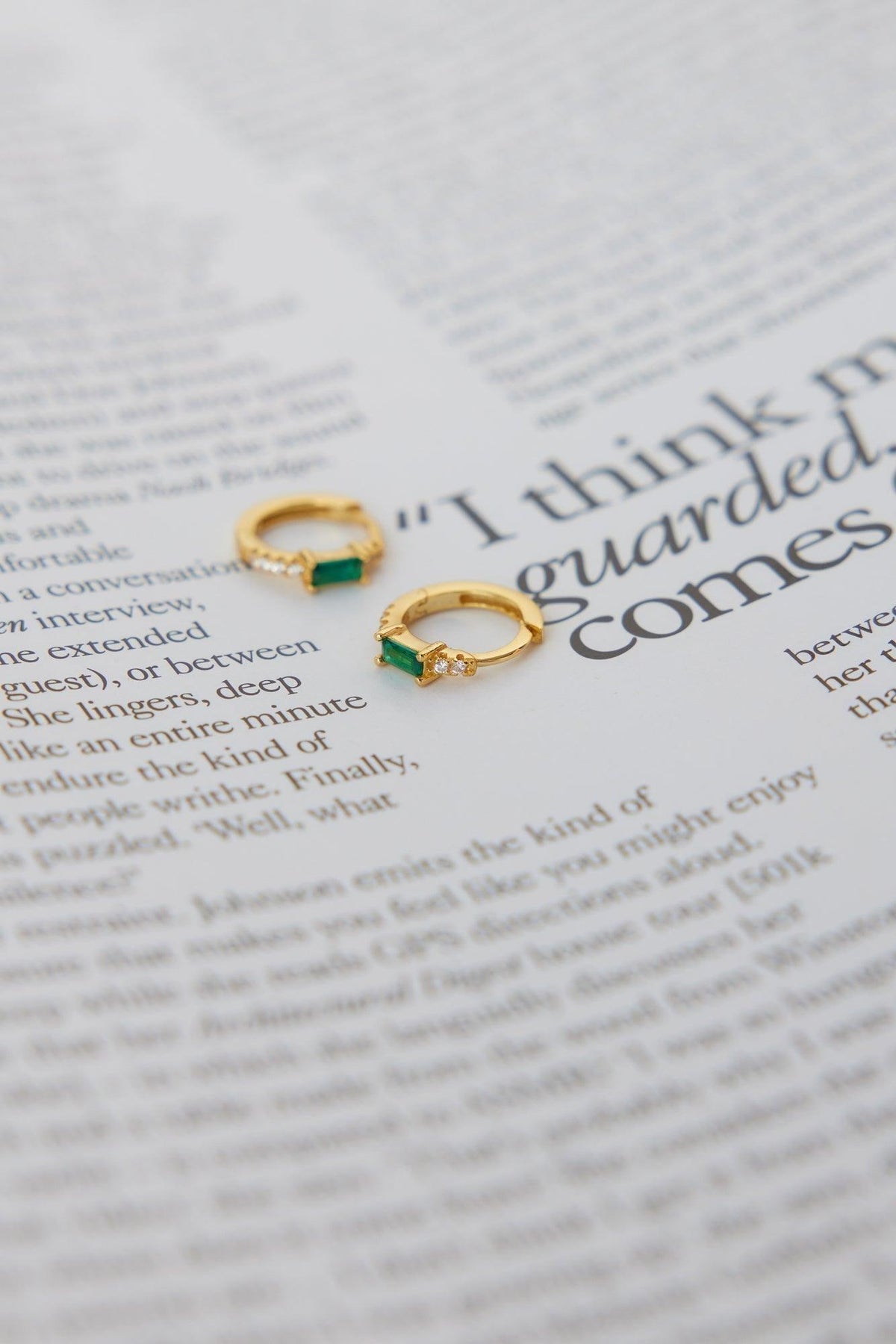 Statement 18K Gold Plated Eyes To The Soul Earrings Emerald