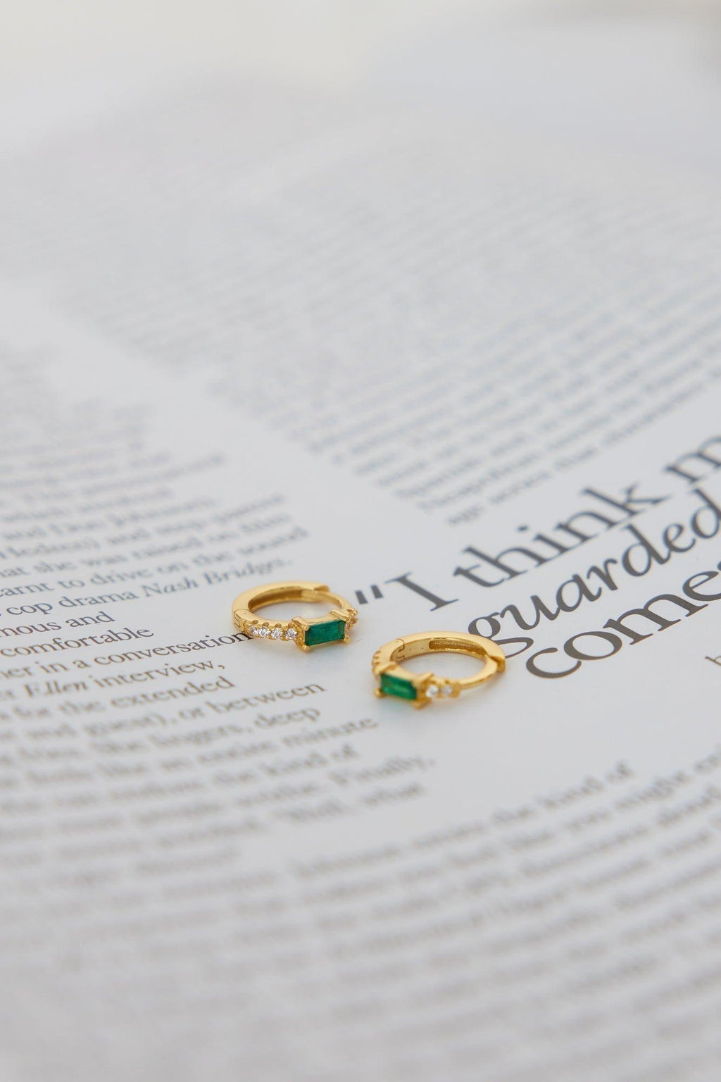 Statement 18K Gold Plated Eyes To The Soul Earrings Emerald