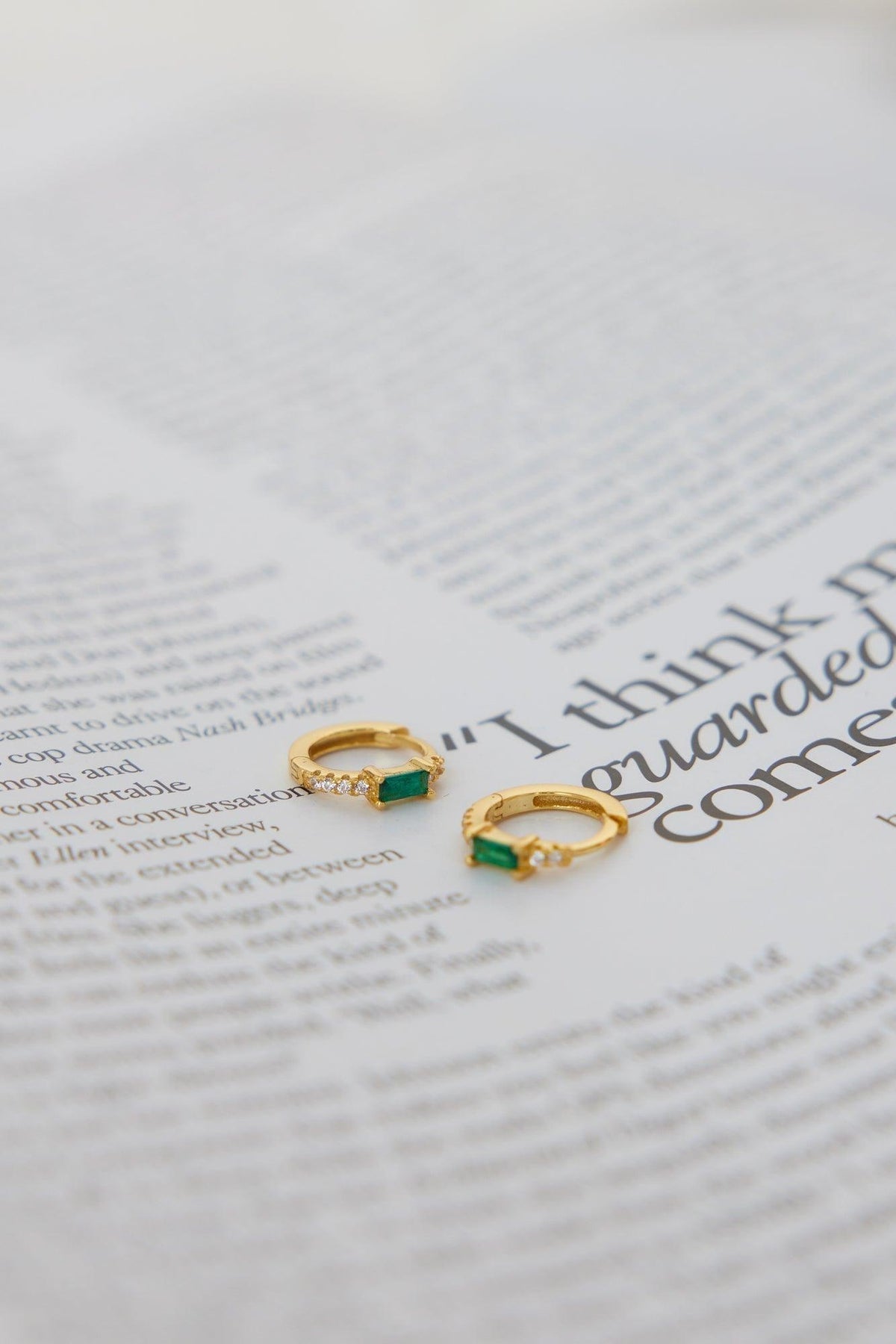 Statement 18K Gold Plated Eyes To The Soul Earrings Emerald