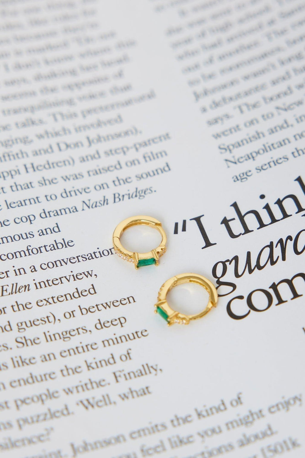 Statement 18K Gold Plated Eyes To The Soul Earrings Emerald