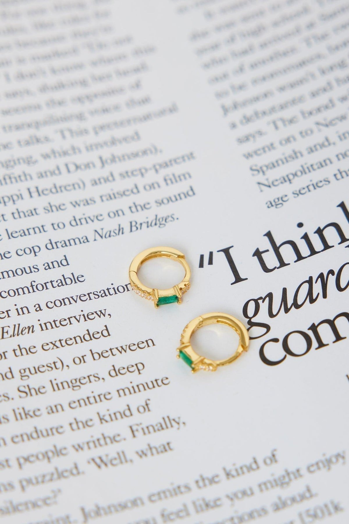 Statement 18K Gold Plated Eyes To The Soul Earrings Emerald
