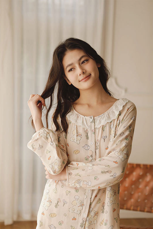 Bamboo Cotton Patterned Sleepwear Set