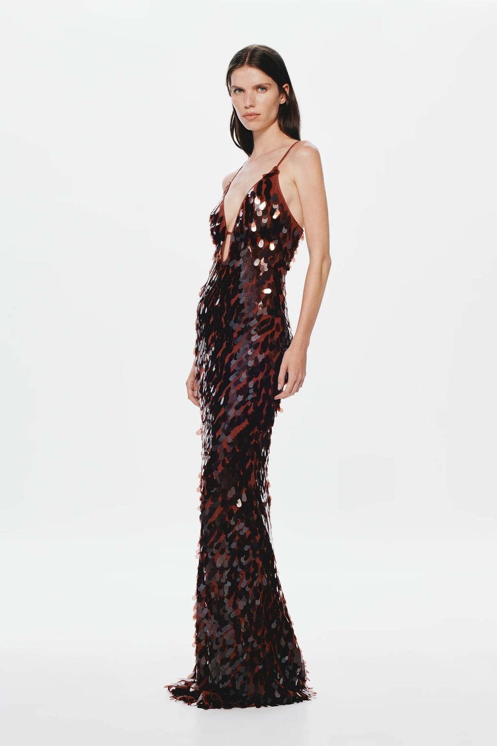 Modern Glittery Dress with Thin Straps