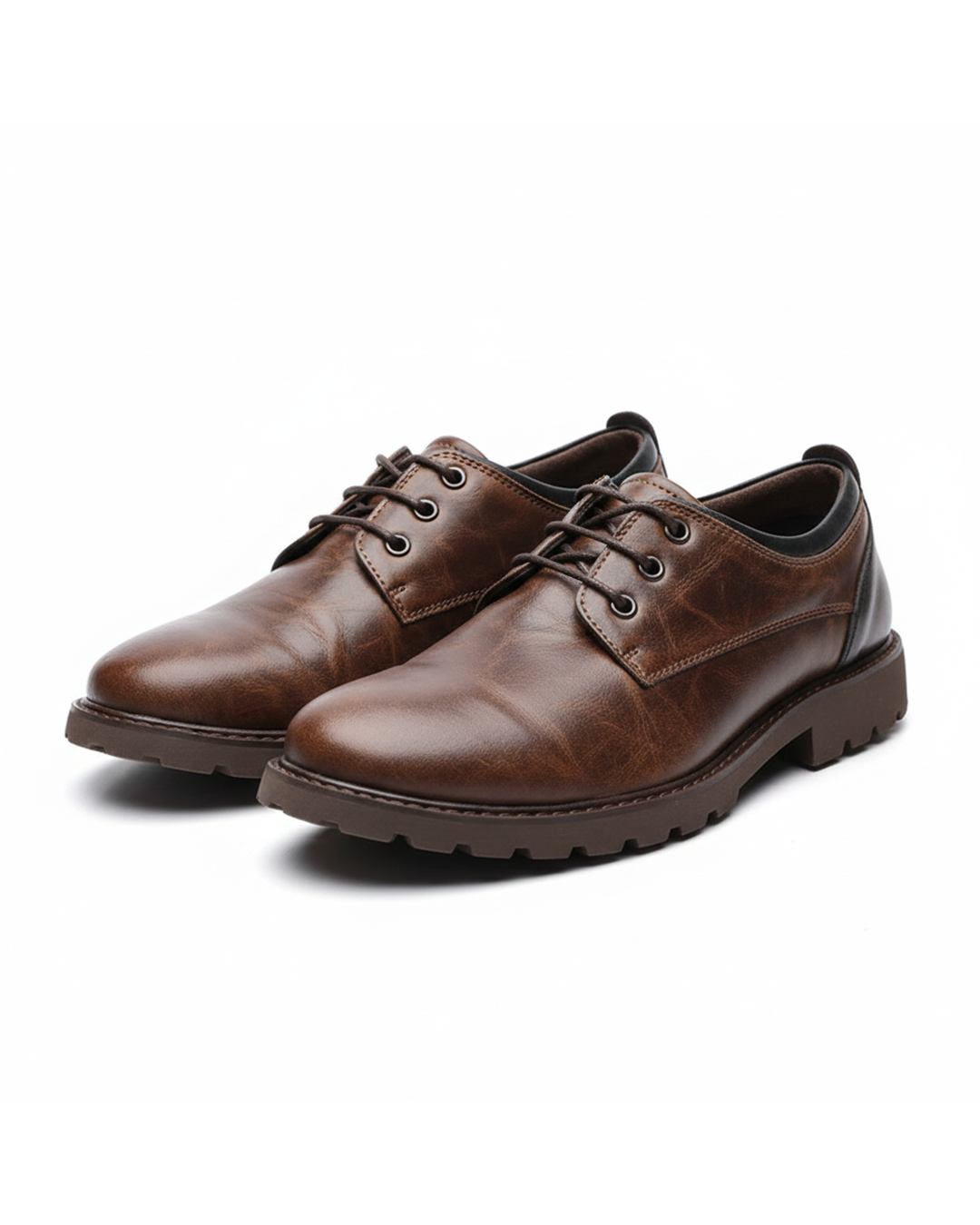 Casual Polished Leather Oxford Shoes