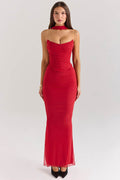 Coordinated Flowy Tie Strapless Slimming Skirt Set