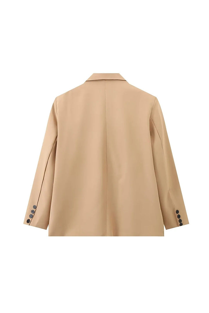 Modern Oversized Side Slit Blazer Steel Blue