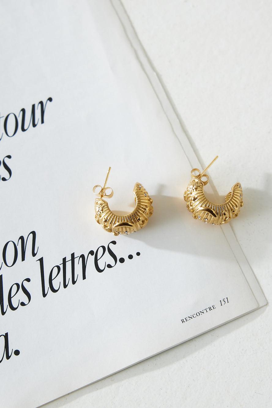 Statement 18k Gold Plated Designer Earrings Gold