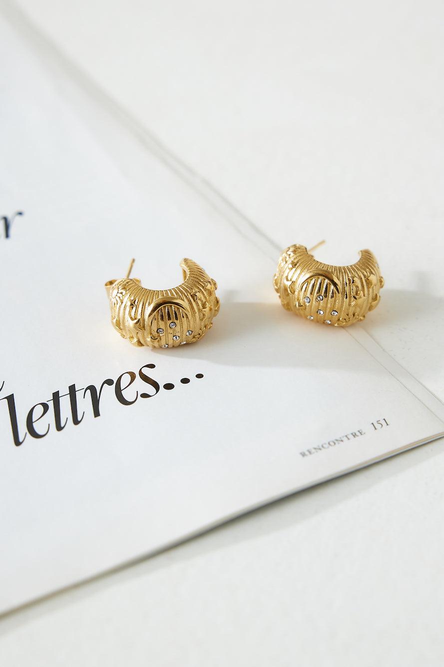 Statement 18k Gold Plated Designer Earrings Gold