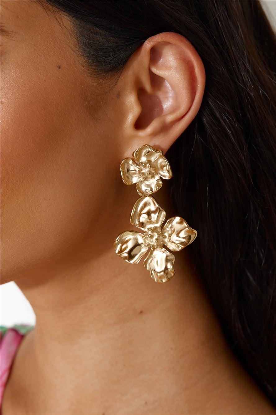 Statement 18k Gold Plated From The Forest Earrings Gold