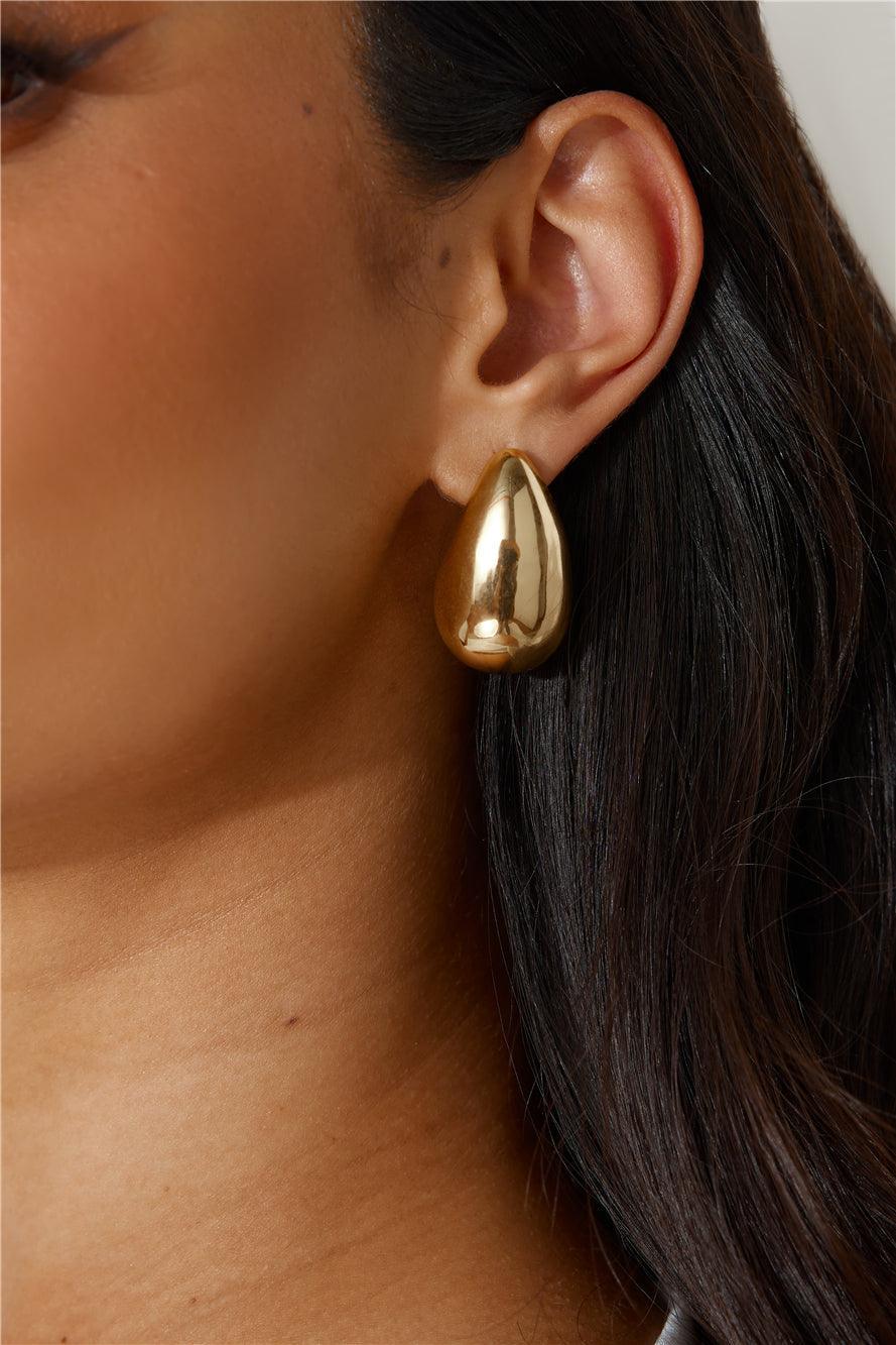 Statement 18k Gold Plated Dates At Night Earrings Gold