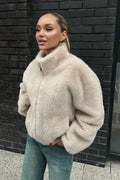 Modern Cozy Cream Short Faux-Fur Jacket