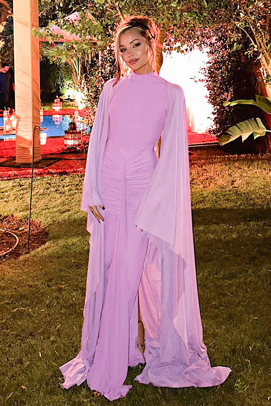 Sheer Cape Two-Piece Maxi-Length Dress Set