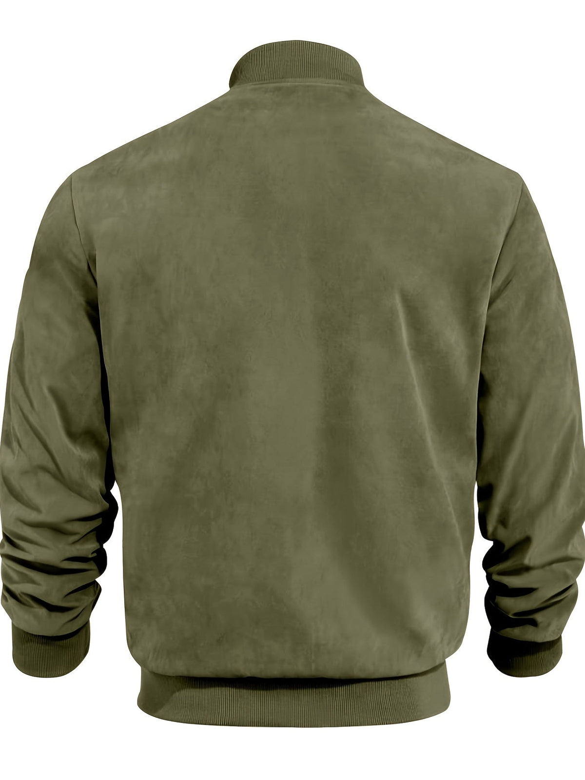 Suede Leather Jacket with Multiple Pockets