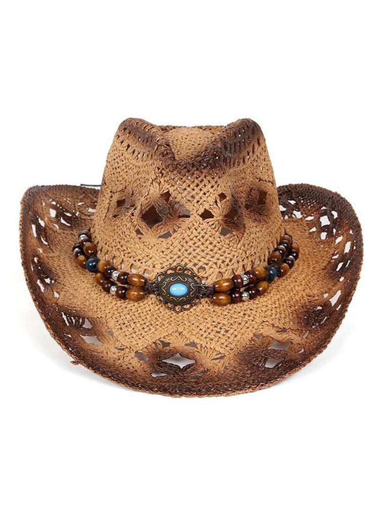 Western Retro Denim Hollow Hat