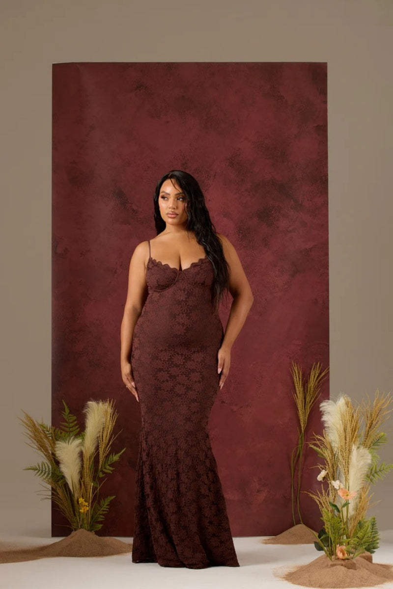 Leah Lace Maxi-Length Dress