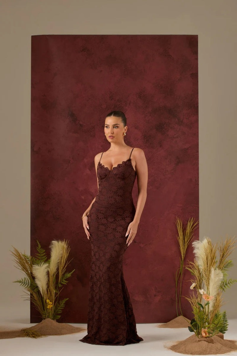 Leah Lace Maxi-Length Dress