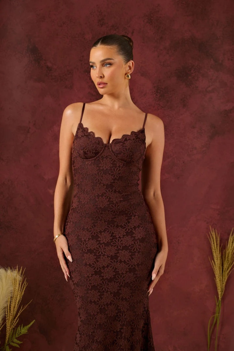 Leah Lace Maxi-Length Dress