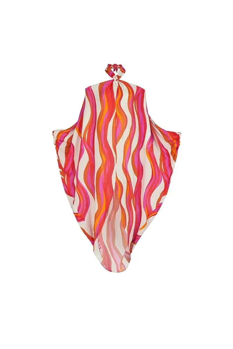 Halter Swimsuit and One-Shoulder Bikini