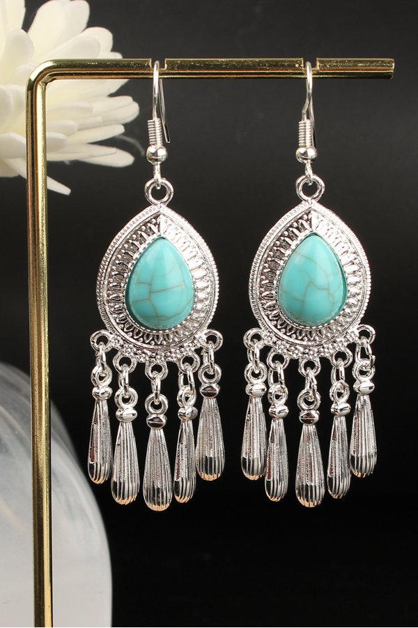 Boho Tassel Multicolor Turquoise Earrings