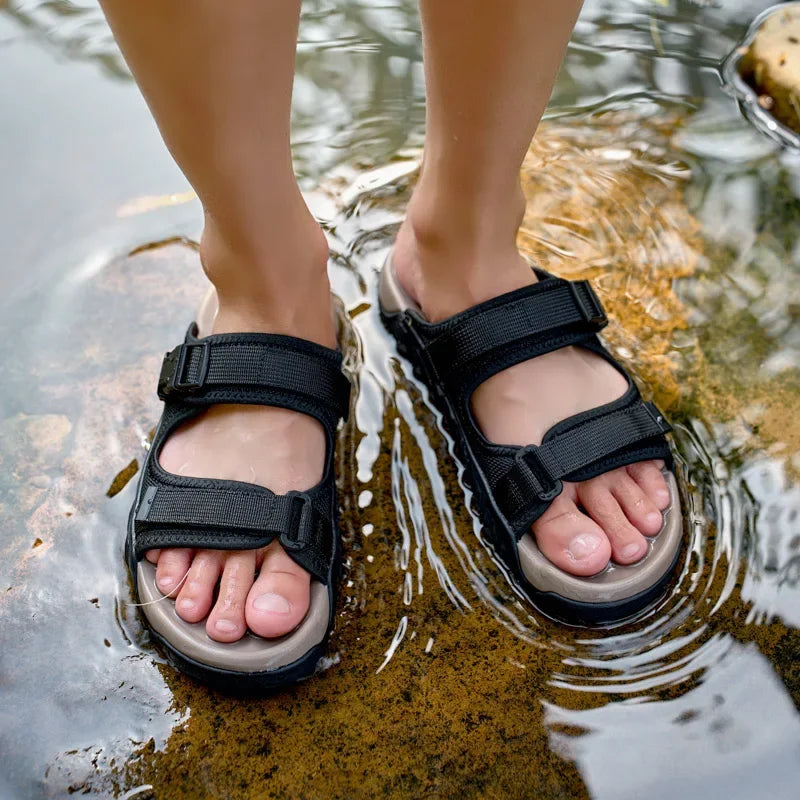 Sandals with Woven Detail