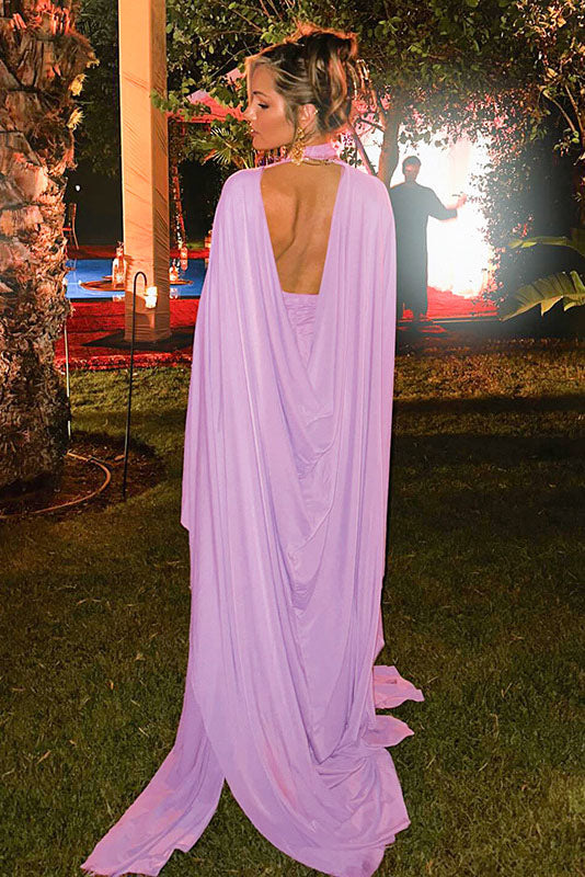 Sheer Cape Two-Piece Maxi-Length Dress Set