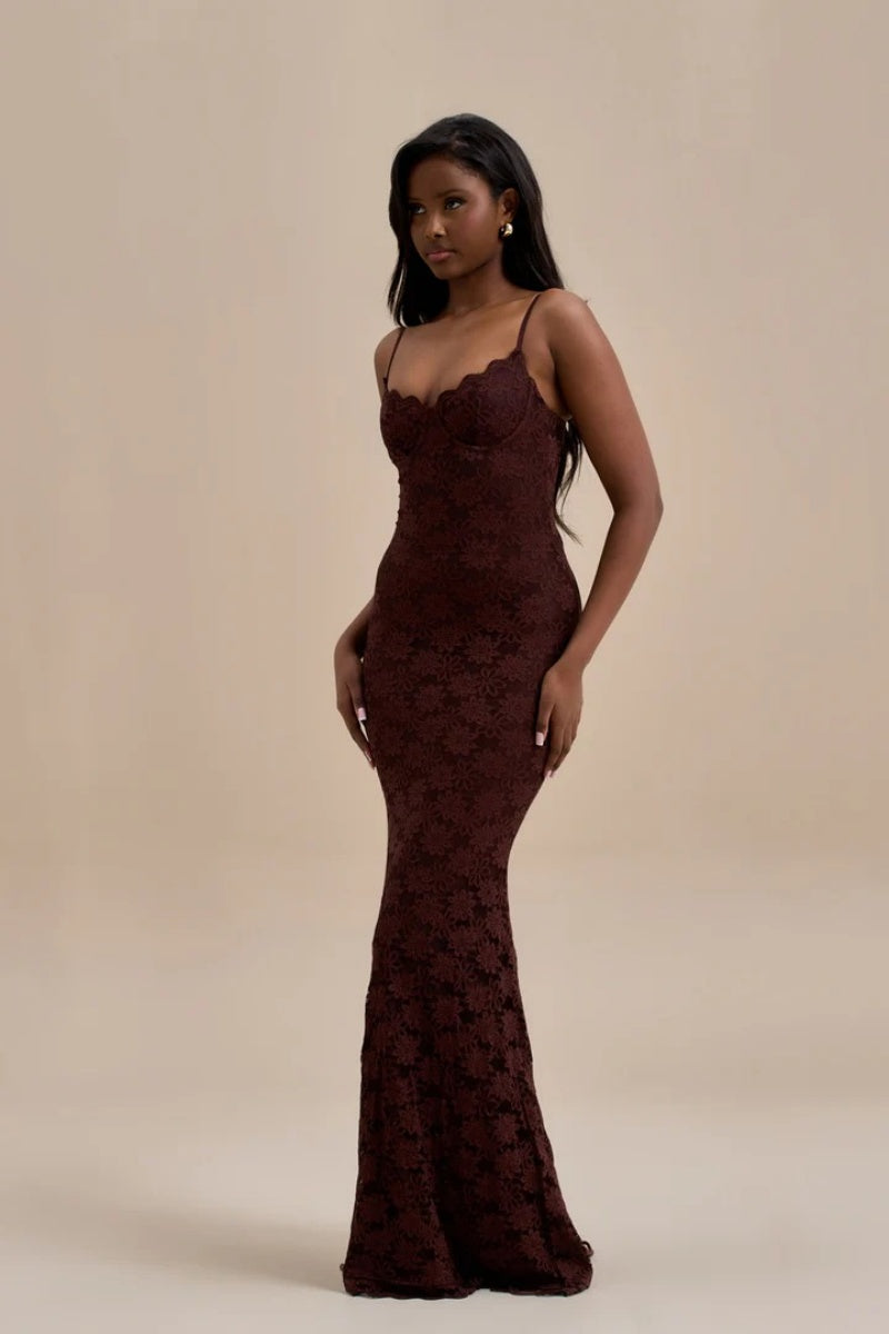 Leah Lace Maxi-Length Dress