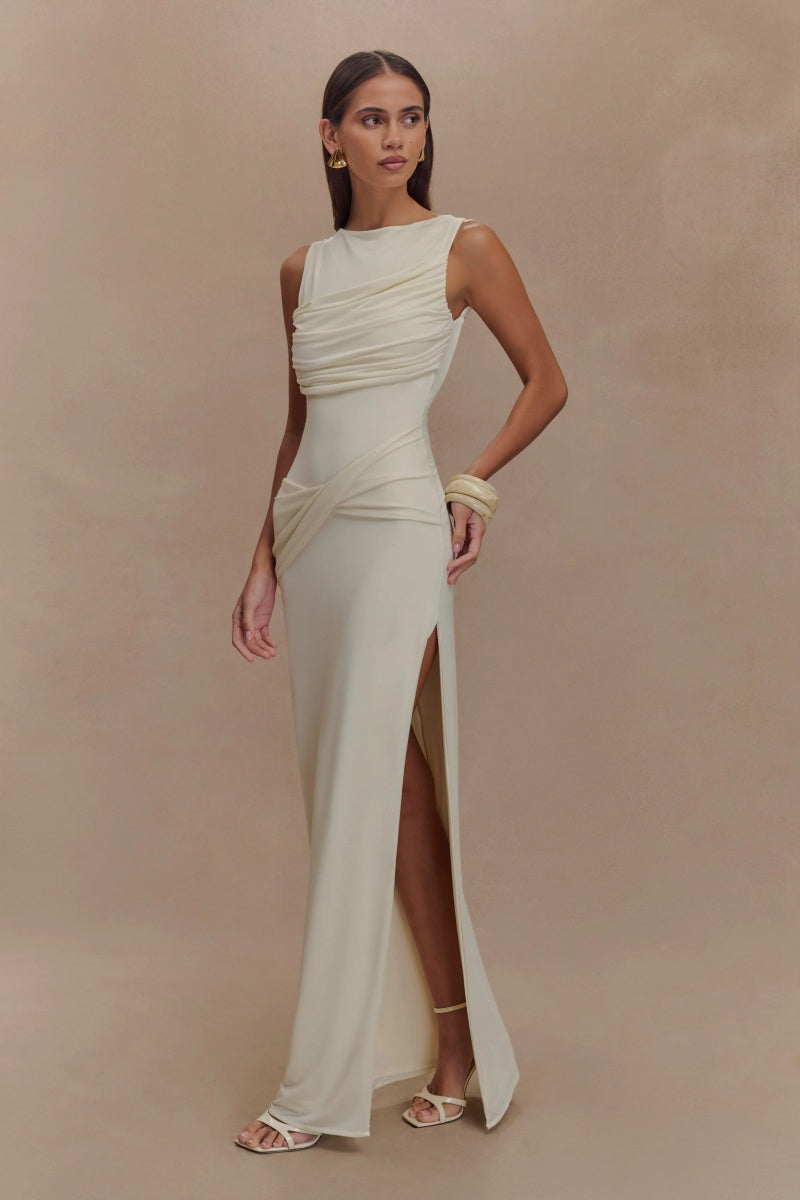 Slinky Drape Maxi-Length Dress