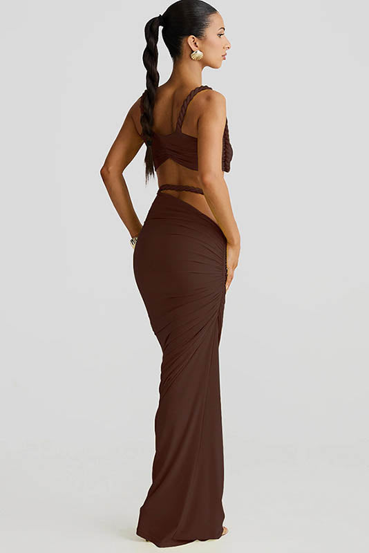 Coordinated Sea Breeze Halter Bikini & Skirt Set