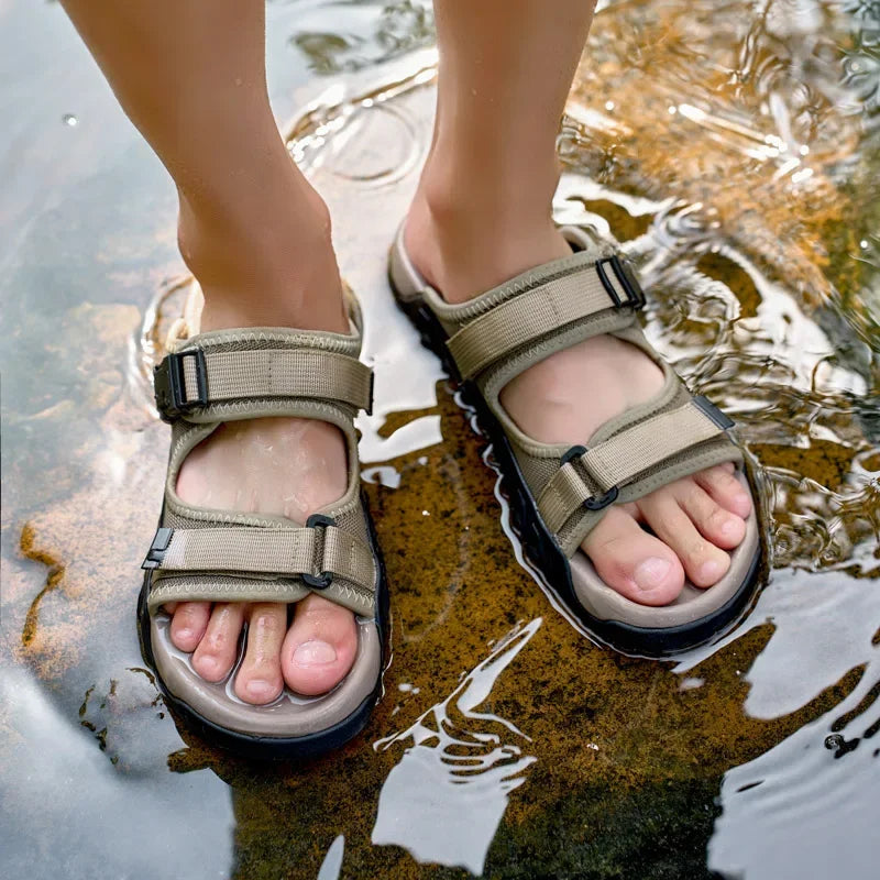 Sandals with Woven Detail