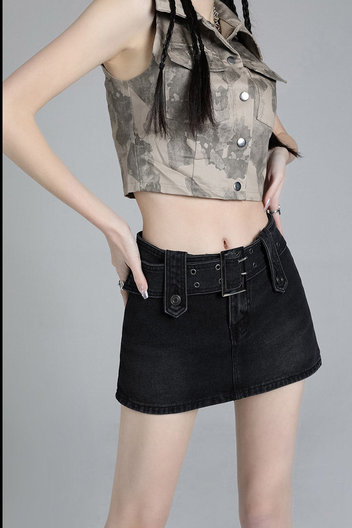 Modern Retro Hot Girl Denim Skirt