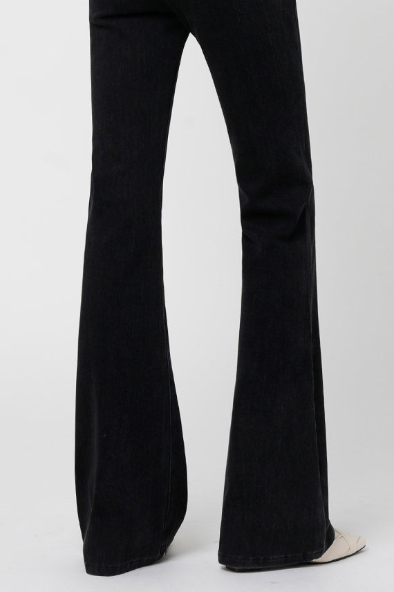 Modern Black Slim Flare Jeans