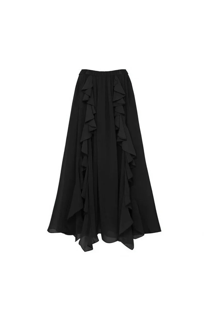 3D Flower Shoulder Detail Hollow Black Set