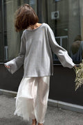 Hidden Open-Back Lazy Knit Sweater