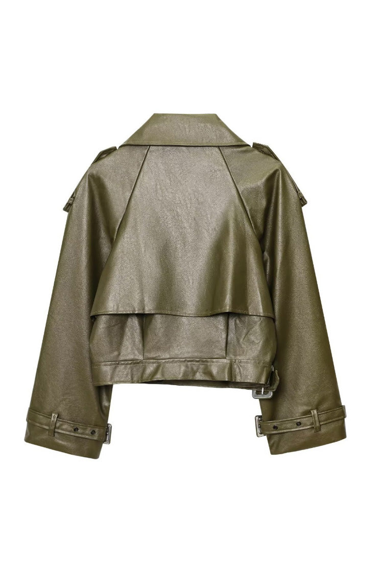 Modern British Moto Cropped Leather Jacket