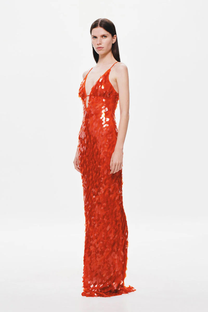 Modern Glittery Dress with Thin Straps