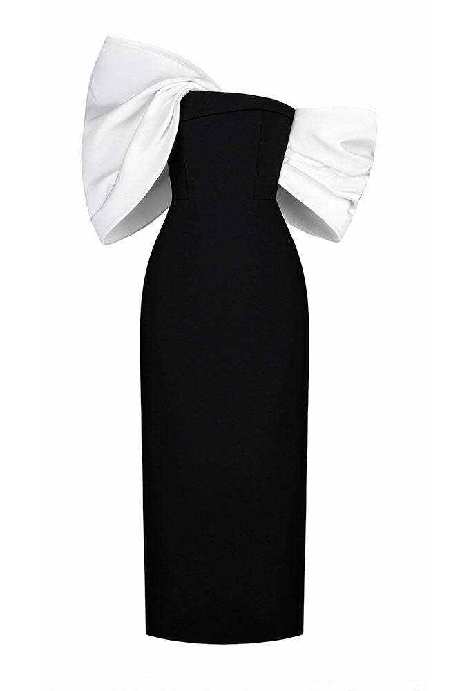 Modern Oversized Bow Hepburn Dress