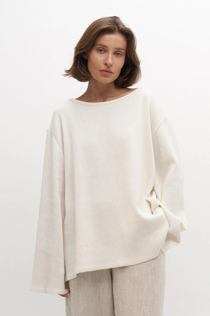 Hidden Open-Back Lazy Knit Sweater