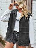Denim Vest with Relaxed Fit in Black