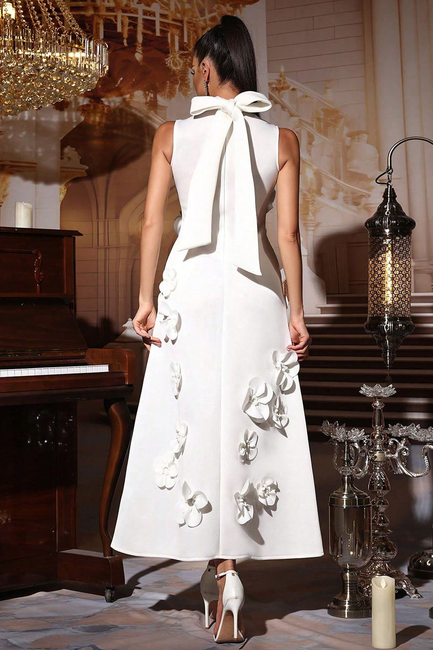 Ethel Flower Embellished Sleeveless Maxi-Length Dress