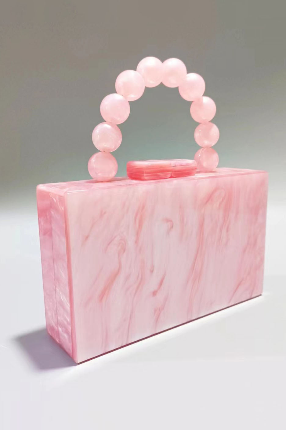 Modern Beaded Chain Marbling Handbag