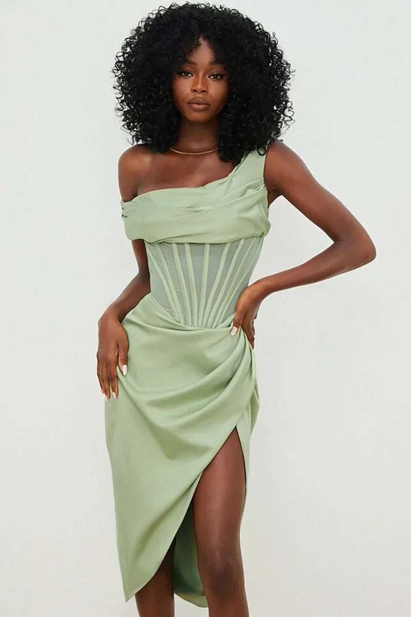 Apple Green Retro Style Swimwear Set